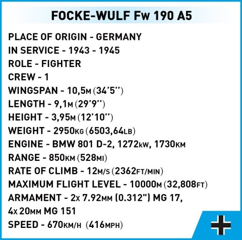 Cobi Klocki Klocki Focke - Wulf Fw 190 A5