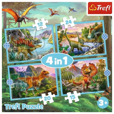 Trefl Puzzle 4w1 Wyjątkowe dinozaury