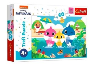 Trefl Puzzle 60 elementów Rodzina rekinów na wakacjach Baby Shark