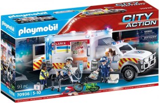 Playmobil Zestaw figurek City Action 70936 Ambulans pogotowia ratunkowego: US Ambulance