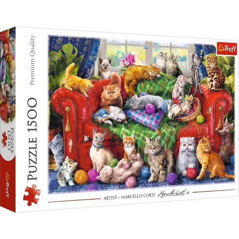 Trefl Puzzle 1500 elementów Kociaki na sofie