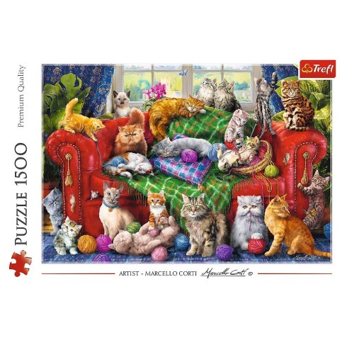 Trefl Puzzle 1500 elementów Kociaki na sofie