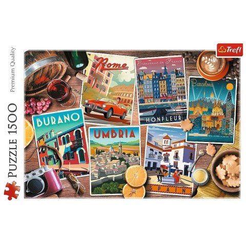 Trefl Puzzle 1500 elementów Podróże po Europie