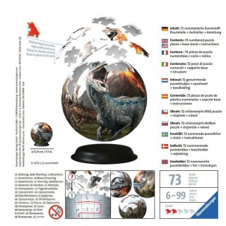 Ravensburger Polska Puzzle 73 elementów 3D Kula Jurassic World