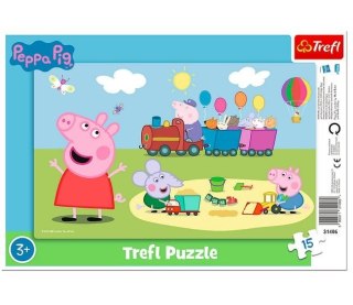 Trefl Puzzle 15 elementów Ramkowe Wesoły pociąg Peppa