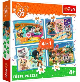 Trefl Puzzle 4w1 Kocia ferajna 44 koty