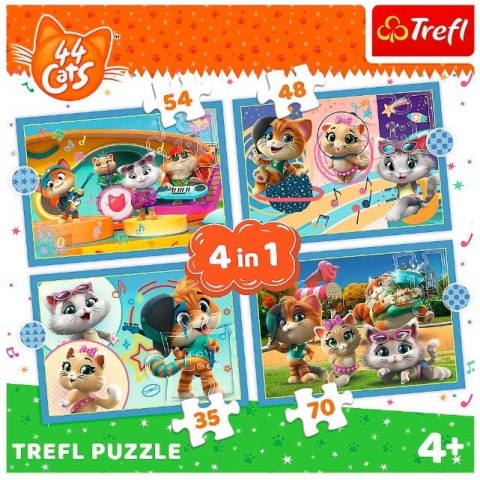 Trefl Puzzle 4w1 Kocia ferajna 44 koty