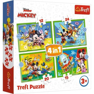 Trefl Puzzle 4w1 Mickey Wśród Przyjaciół