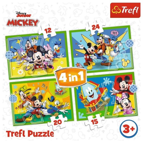 Trefl Puzzle 4w1 Mickey Wśród Przyjaciół