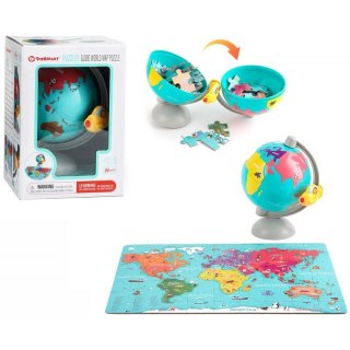 Brimarex Puzzle drewniane Mapa świata w globusie Top Bright