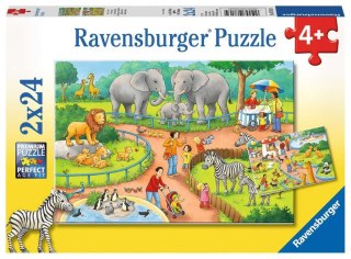 Ravensburger Polska Puzzle 2x24 elementy Dzień w zoo