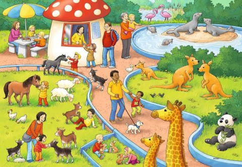 Ravensburger Polska Puzzle 2x24 elementy Dzień w zoo