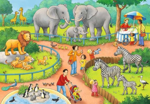 Ravensburger Polska Puzzle 2x24 elementy Dzień w zoo