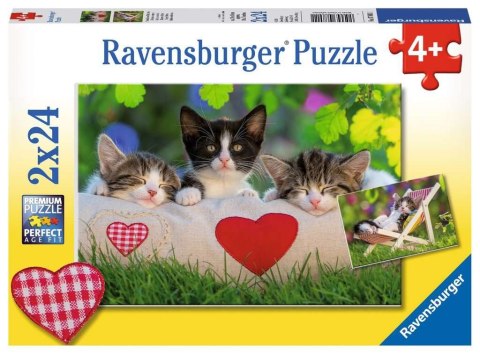 Ravensburger Polska Puzzle 2x24 elementy Kotki