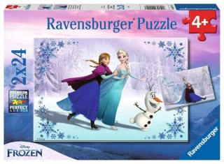 Ravensburger Polska Puzzle 2x24 elementy Kraina Lodu Siostry na zawsze