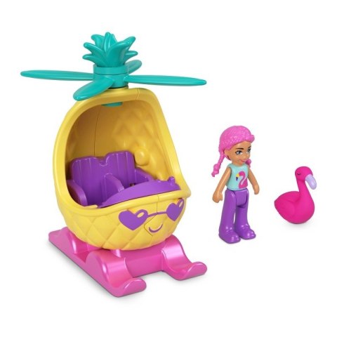 Mattel Figurki Polly Pocket Pollyville Helikopter Ananas