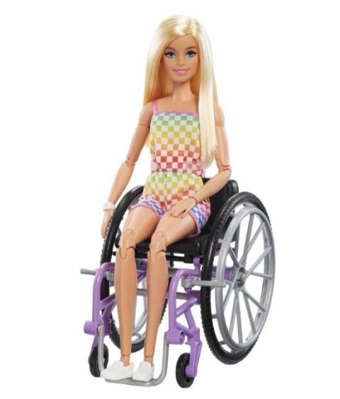 Mattel Lalka Barbie Fashionistas Na wózku strój w kratkę