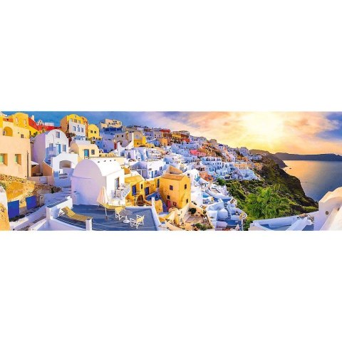 Trefl Puzzle 1000 elementów Panorama Zachód słońca na Santorini, Grecja