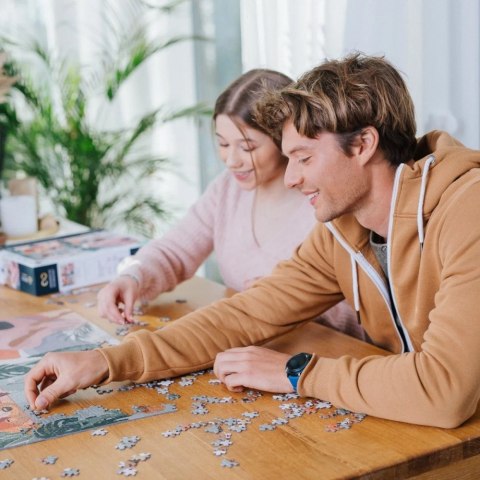 Trefl Puzzle 1000 elementów UFT Joga, koty, kawa, Peace of Mind