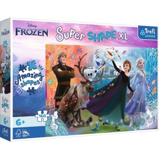 Trefl Puzzle 160 elementów XL Super Shape Odkryj świat Frozen, Kraina Lodu