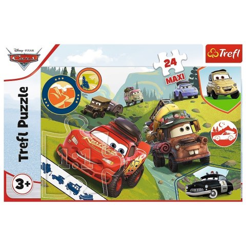 Trefl Puzzle 24 elementy Maxi Wesołe auta Disney Cars 3