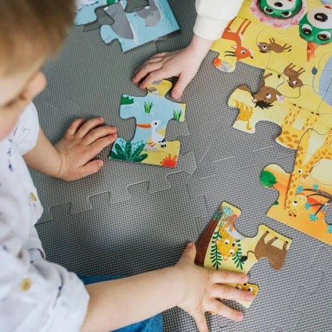 Trefl Puzzle 24 elementy SUPER MAXI Bobaski na safari, Bobaski i Miś