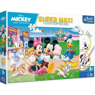 Trefl Puzzle 24 elementy SUPER MAXI Mickey w wesołym miasteczku