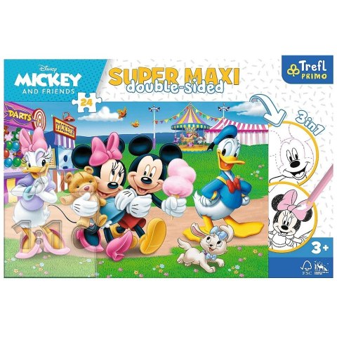 Trefl Puzzle 24 elementy SUPER MAXI Mickey w wesołym miasteczku