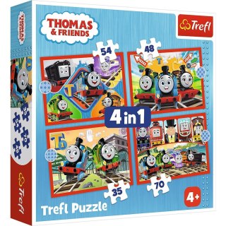 Trefl Puzzle 4w1 Odjazdowy Tomek, Tomek i Przyjaciele