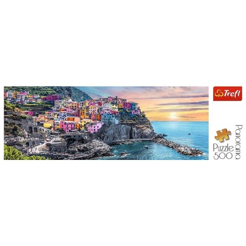 Trefl Puzzle 500 elementów Panorama Vernazza o zachodzie słońca, Włochy