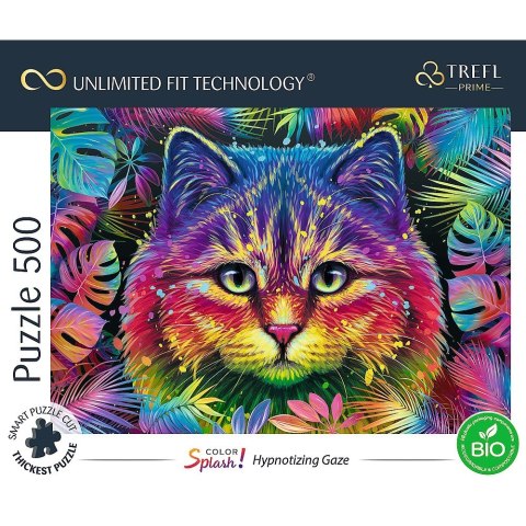 Trefl Puzzle 500 elementów UFT Color Splash Kolorowy Kot