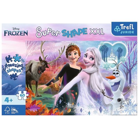 Trefl Puzzle 60 elementów XXL Super Shape Tańczące siostry, Kraina Lodu