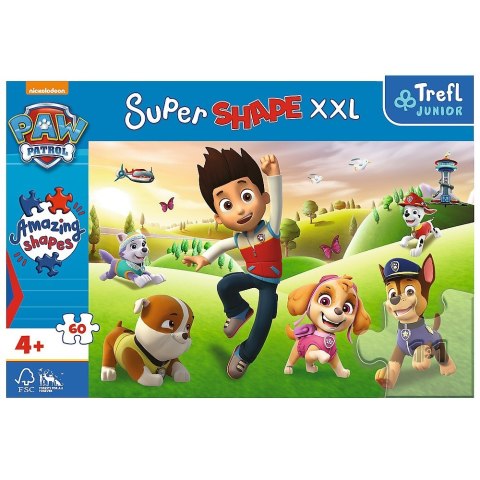 Trefl Puzzle 60 elementów XXL Super Shape Uśmiechnięte pieski Paw Patrol