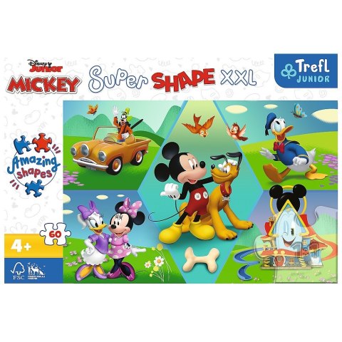 Trefl Puzzle 60 elementów XXL Super Shape Z Mikim zawsze jest wesoło!