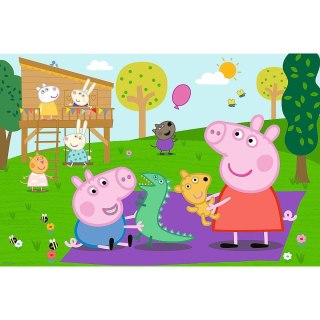 Trefl Puzzle 60 elementów XXL Super Shape Zabawy z braciszkiem, Świnka Peppa