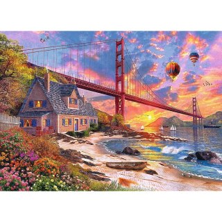 Trefl Puzzle drewniane 1000 elementów Zachód słońca nad Golden Gate