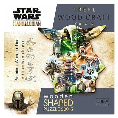 Trefl Puzzle drewniane konturowe 500+5 elementów Tajemniczy Grogu Star Wars