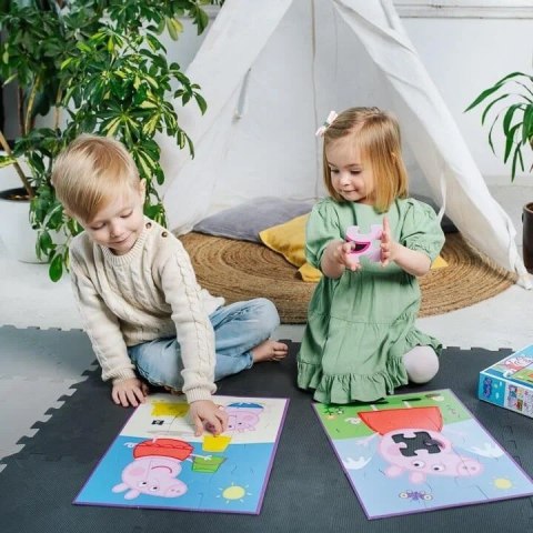 Trefl Układanka Baby MAXI 2x10 elementów Pogodny dzień Peppy, Świnka Peppa