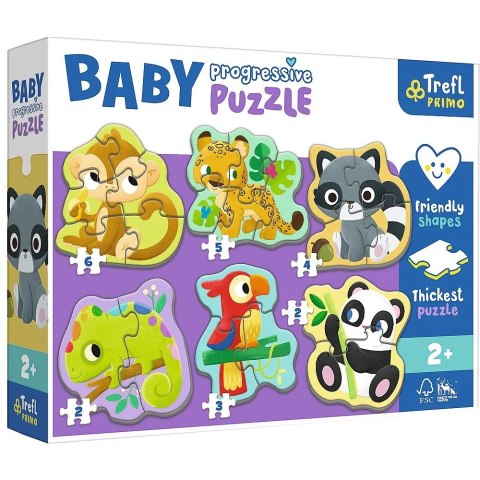 Trefl Układanka Baby Progressive Puzzle Zwierzęta egzotyczne