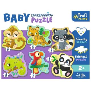 Trefl Układanka Baby Progressive Puzzle Zwierzęta egzotyczne