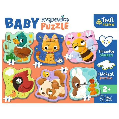 Trefl Układanka Baby Progressive Puzzle Zwierzęta