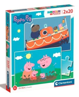 Clementoni Puzzle 2x20 elementów Super Kolor Świnka Peppa