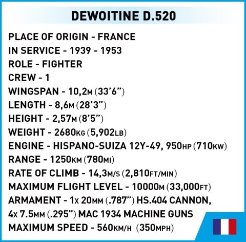 Cobi Klocki Klocki Dewoitine D.520