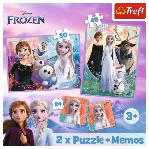 Trefl Puzzle 2w1 memos Księżniczki Kraina Lodu Frozen 2