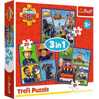 Trefl Puzzle 3w1 Dzień Strażaka Sama