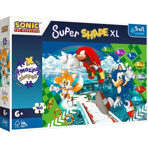 Trefl Puzzle 160 elementów XL Super Shape Wesoły Sonic