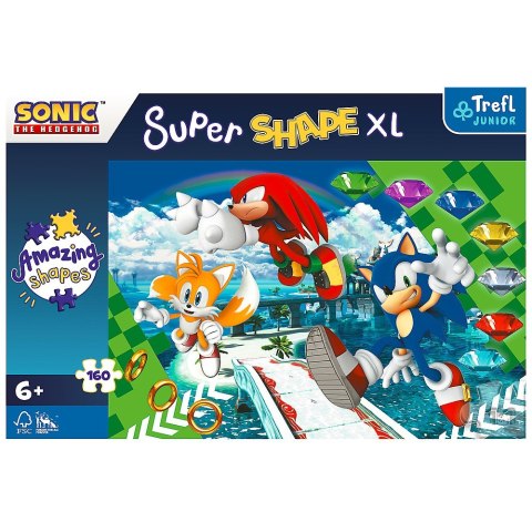 Trefl Puzzle 160 elementów XL Super Shape Wesoły Sonic