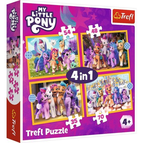 Trefl Puzzle 4w1 Poznaj kucyki Pony