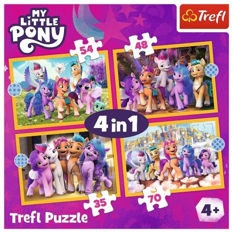 Trefl Puzzle 4w1 Poznaj kucyki Pony