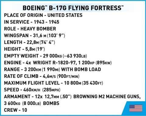 Cobi Klocki Klocki Boeing B-17G Flying Fortress